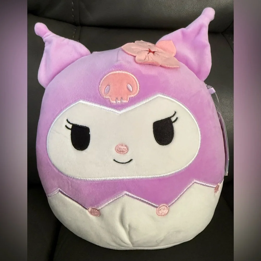 Kuromi By Sanrio Squishmallow Plush Toy, NWT, Purple and White Plush. 8”. - Picture 1 of 7